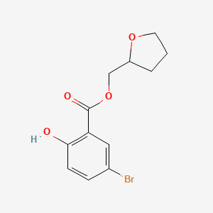 molecular formula C12H13BrO4 B3184613 (Tetrahydrofuran-2-yl)methyl 5-bromo-2-hydroxybenzoate CAS No. 1131587-68-2