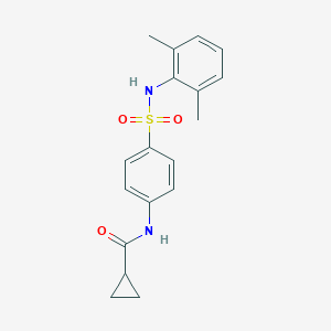 molecular formula C18H20N2O3S B318466 N-{4-[(2,6-dimethylanilino)sulfonyl]phenyl}cyclopropanecarboxamide 