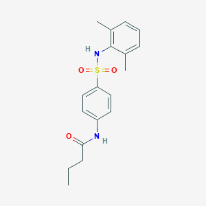 molecular formula C18H22N2O3S B318467 N-{4-[(2,6-dimethylanilino)sulfonyl]phenyl}butanamide 