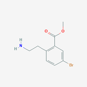 molecular formula C10H12BrNO2 B3184678 Methyl 2-(2-aminoethyl)-5-bromobenzoate CAS No. 1131587-84-2