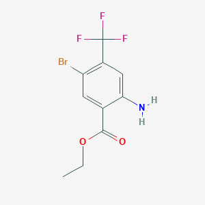 molecular formula C10H9BrF3NO2 B3184716 Ethyl 2-amino-5-bromo-4-(trifluoromethyl)benzoate CAS No. 1131587-99-9