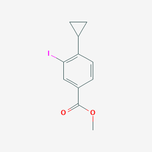 molecular formula C11H11IO2 B3184730 Methyl 4-cyclopropyl-3-iodobenzoate CAS No. 1131588-06-1