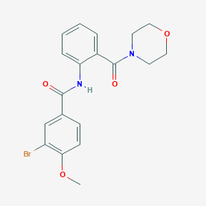 molecular formula C19H19BrN2O4 B318475 3-bromo-4-methoxy-N-[2-(4-morpholinylcarbonyl)phenyl]benzamide 