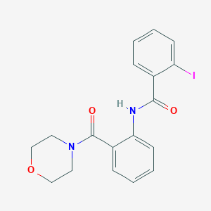 molecular formula C18H17IN2O3 B318477 2-iodo-N-[2-(4-morpholinylcarbonyl)phenyl]benzamide 