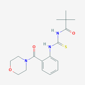 molecular formula C17H23N3O3S B318478 2,2-dimethyl-N-{[2-(morpholin-4-ylcarbonyl)phenyl]carbamothioyl}propanamide 