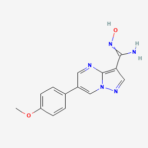 molecular formula C14H13N5O2 B3184813 N-Hydroxy-6-(4-methoxyphenyl)pyrazolo[1,5-a]pyrimidine-3-carboxamidine CAS No. 1131604-89-1