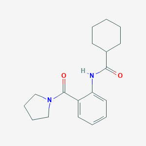 molecular formula C18H24N2O2 B318491 N-[2-(1-pyrrolidinylcarbonyl)phenyl]cyclohexanecarboxamide 