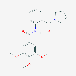 molecular formula C21H24N2O5 B318492 3,4,5-trimethoxy-N-[2-(1-pyrrolidinylcarbonyl)phenyl]benzamide 