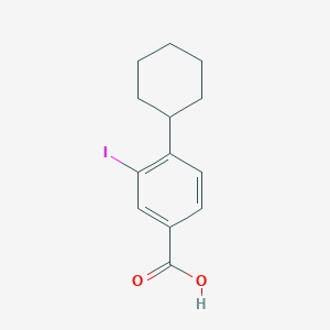 molecular formula C13H15IO2 B3184949 4-Cyclohexyl-3-iodobenzoic acid CAS No. 1131614-24-8