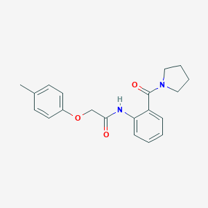 molecular formula C20H22N2O3 B318495 2-(4-methylphenoxy)-N-[2-(1-pyrrolidinylcarbonyl)phenyl]acetamide 