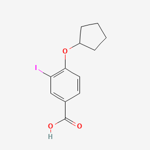 molecular formula C12H13IO3 B3184958 4-(Cyclopentyloxy)-3-iodobenzoic acid CAS No. 1131614-30-6