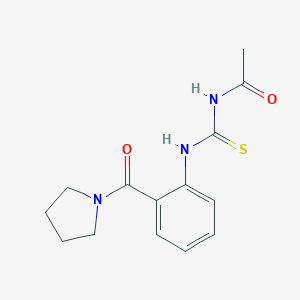 molecular formula C14H17N3O2S B318499 N-acetyl-N'-[2-(1-pyrrolidinylcarbonyl)phenyl]thiourea 