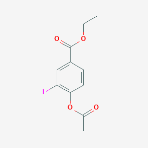 molecular formula C11H11IO4 B3184995 Ethyl 4-acetoxy-3-iodobenzoate CAS No. 1131614-40-8