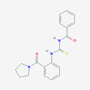 molecular formula C19H19N3O2S B318501 N-benzoyl-N'-[2-(1-pyrrolidinylcarbonyl)phenyl]thiourea 