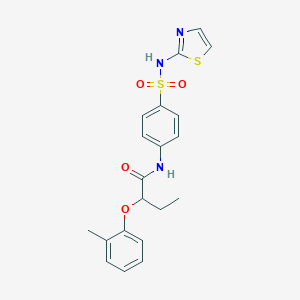 molecular formula C20H21N3O4S2 B318504 2-(2-methylphenoxy)-N-[4-(1,3-thiazol-2-ylsulfamoyl)phenyl]butanamide 