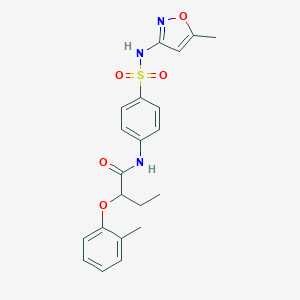molecular formula C21H23N3O5S B318505 N-[4-(5-Methyl-isoxazol-3-ylsulfamoyl)-phenyl]-2-o-tolyloxy-butyramide 