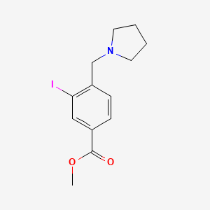 molecular formula C13H16INO2 B3185052 Methyl 3-iodo-4-(pyrrolidin-1-ylmethyl)benzoate CAS No. 1131614-56-6