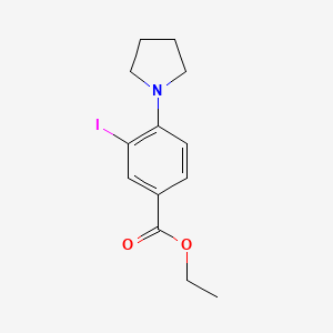 molecular formula C13H16INO2 B3185053 Ethyl 3-iodo-4-(pyrrolidin-1-yl)benzoate CAS No. 1131614-57-7