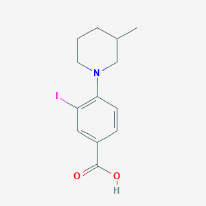 3-Iodo-4-(3-methylpiperidin-1-yl)benzoic acid