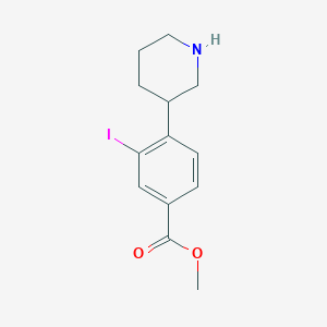 molecular formula C13H16INO2 B3185079 Methyl 3-iodo-4-(piperidin-3-yl)benzoate CAS No. 1131614-64-6