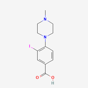 molecular formula C12H15IN2O2 B3185088 3-Iodo-4-(4-methylpiperazin-1-yl)benzoic acid CAS No. 1131614-68-0
