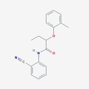 molecular formula C18H18N2O2 B318509 N-(2-cyanophenyl)-2-(2-methylphenoxy)butanamide 