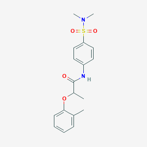 molecular formula C18H22N2O4S B318514 N-[4-(dimethylsulfamoyl)phenyl]-2-(2-methylphenoxy)propanamide 