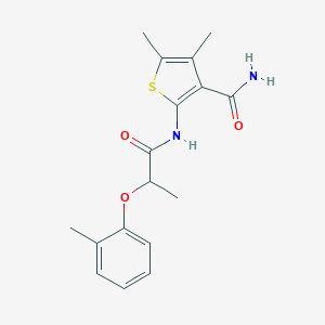 molecular formula C17H20N2O3S B318515 4,5-Dimethyl-2-{[2-(2-methylphenoxy)propanoyl]amino}-3-thiophenecarboxamide 