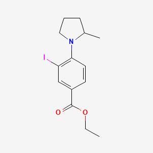 molecular formula C14H18INO2 B3185164 Ethyl 3-iodo-4-(2-methylpyrrolidin-1-yl)benzoate CAS No. 1131614-82-8