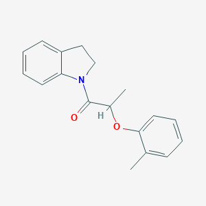 molecular formula C18H19NO2 B318517 1-(2,3-dihydro-1H-indol-1-yl)-2-(2-methylphenoxy)propan-1-one 