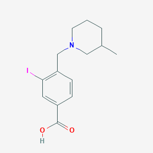 molecular formula C14H18INO2 B3185176 3-Iodo-4-((3-methylpiperidin-1-yl)methyl)benzoic acid CAS No. 1131614-84-0