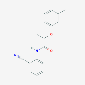 molecular formula C17H16N2O2 B318520 N-(2-cyanophenyl)-2-(3-methylphenoxy)propanamide 