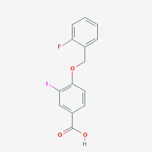 molecular formula C14H10FIO3 B3185205 4-(2-Fluorobenzyloxy)-3-iodobenzoic acid CAS No. 1131614-94-2