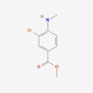 molecular formula C9H10BrNO2 B3185208 Methyl 3-bromo-4-(methylamino)benzoate CAS No. 1131615-02-5