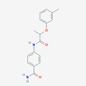 molecular formula C17H18N2O3 B318521 4-{[2-(3-Methylphenoxy)propanoyl]amino}benzamide 