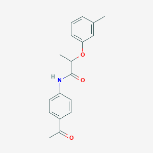 molecular formula C18H19NO3 B318523 N-(4-acetylphenyl)-2-(3-methylphenoxy)propanamide 