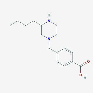 molecular formula C16H24N2O2 B3185236 1-(4-Carboxyphenyl methyl)-3-n-butyl piperazine CAS No. 1131622-33-7