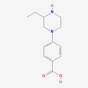 molecular formula C13H18N2O2 B3185239 1-(4-Carboxyphenyl)-3-ethyl-piperazine CAS No. 1131622-36-0