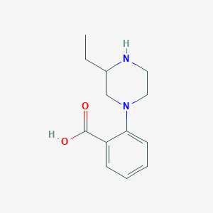 molecular formula C13H18N2O2 B3185244 1-(2-Carboxyphenyl)-3-ethyl-piperazine CAS No. 1131622-38-2