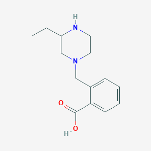 molecular formula C14H20N2O2 B3185251 1-(2-Carboxyphenyl methyl)-3-ethyl-piperazine CAS No. 1131622-41-7