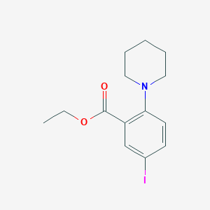 molecular formula C14H18INO2 B3185266 Ethyl 5-iodo-2-(piperidin-1-yl)benzoate CAS No. 1131622-44-0