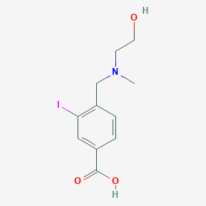 molecular formula C11H14INO3 B3185269 4-(((2-Hydroxyethyl)(methyl)amino)methyl)-3-iodobenzoic acid CAS No. 1131622-46-2