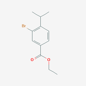 molecular formula C12H15BrO2 B3185278 Ethyl 3-bromo-4-isopropylbenzoate CAS No. 1131622-51-9