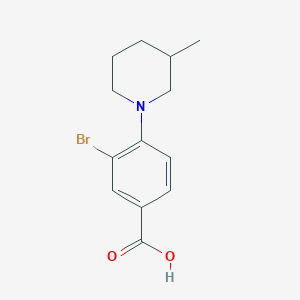 molecular formula C13H16BrNO2 B3185287 3-Bromo-4-(3-methylpiperidin-1-yl)benzoic acid CAS No. 1131622-53-1