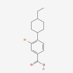 molecular formula C15H19BrO2 B3185291 3-Bromo-4-(4-ethylcyclohexyl)benzoic acid CAS No. 1131622-57-5