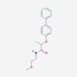 molecular formula C18H21NO3 B318530 2-(biphenyl-4-yloxy)-N-(2-methoxyethyl)propanamide 