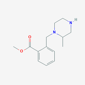 molecular formula C14H20N2O2 B3185307 Methyl 2-((2-methylpiperazin-1-yl)methyl)benzoate CAS No. 1131622-64-4