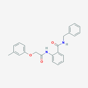molecular formula C23H22N2O3 B318532 N-benzyl-2-{[(3-methylphenoxy)acetyl]amino}benzamide 