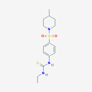 molecular formula C15H23N3O2S2 B318534 N-ethyl-N'-{4-[(4-methyl-1-piperidinyl)sulfonyl]phenyl}thiourea 
