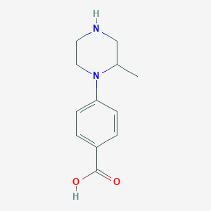 molecular formula C12H16N2O2 B3185360 1-(4-Carboxyphenyl)-2-methyl piperazine CAS No. 1131623-00-1